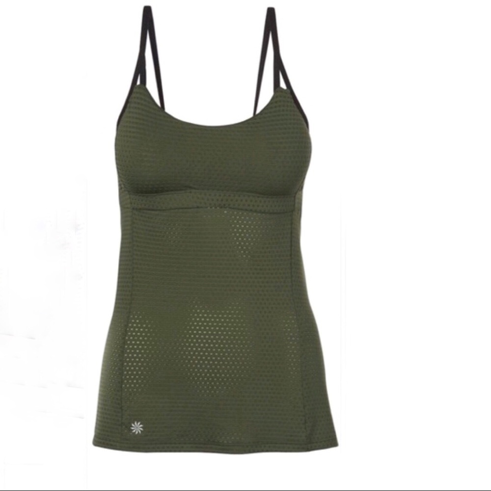 Athleta flow mesh tank green strap back - Picture 2 of 8